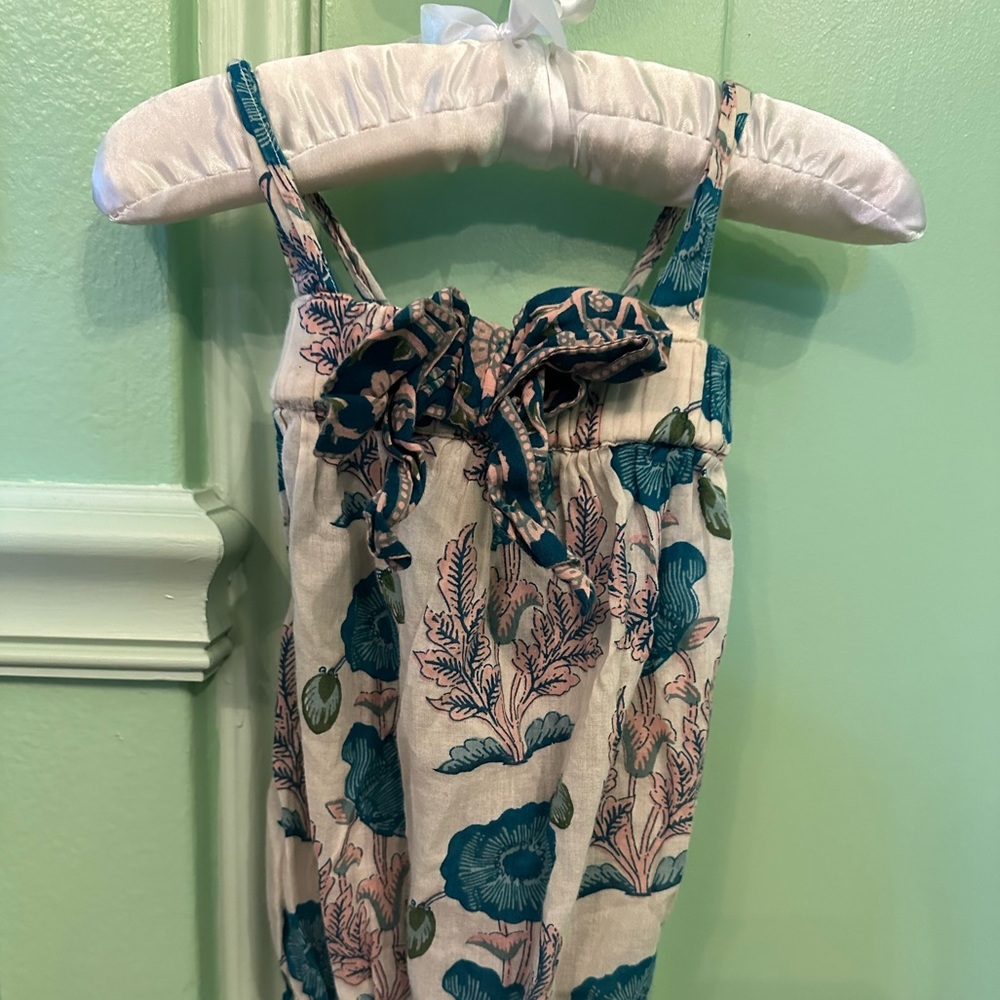 Pink Chicken floral  bubble one piece